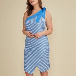 Glamour X Lane Bryant | One Shoulder Striped Dress